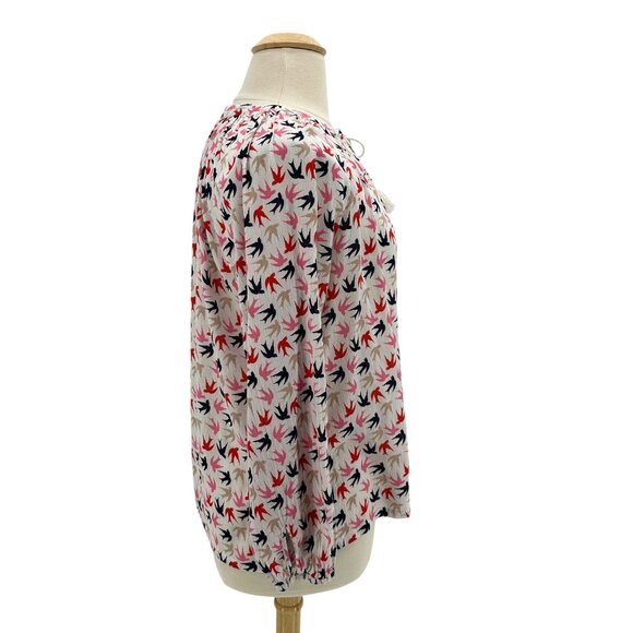 Boden Womens 14 Top Birds Dove Print Multicolor Peasant Lightweight Boho - Picture 7 of 11